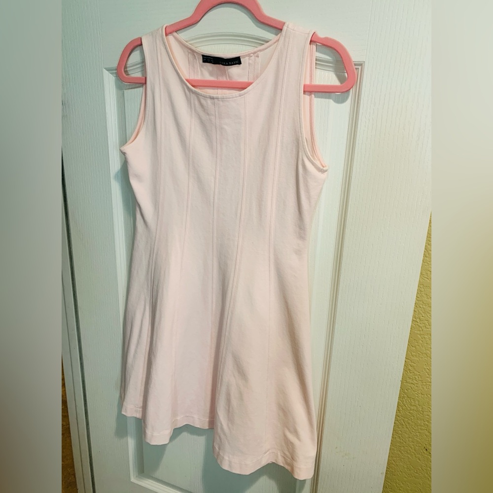 ZARA Soft Pink Mini Sleeveless Top Dress Size L